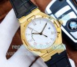 Swiss Replica Vacheron Constantin Overseas Watch Gold Case White Dial 42mm